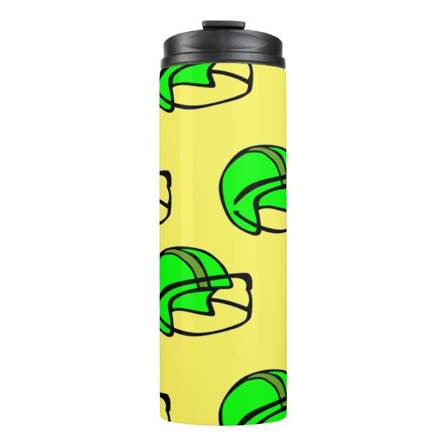 Garrafa Térmica Capacete de futebol verde (Frente)