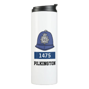 Garrafa Térmica Capacete de Polícia do Reino Unido - Adicionar Núm