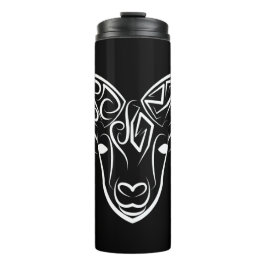 Garrafa Térmica Capim/ovelha, tribal, preto e branco