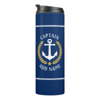 Capitão Boat Name Anchor Dourado Style Laurel Mari