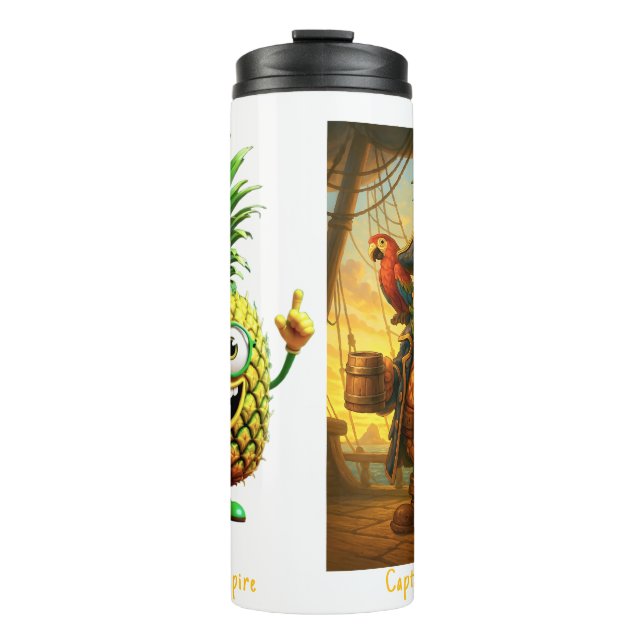 Garrafa Térmica Capitão PineBead - Império do Abacaxi (Frente)