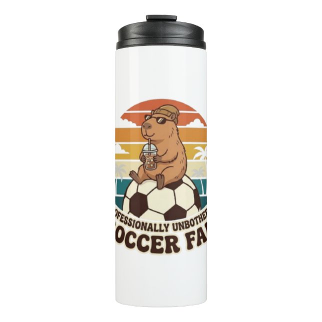 Garrafa Térmica Capivara Fã de Futebol Profissionalmente Despreocu (Frente)