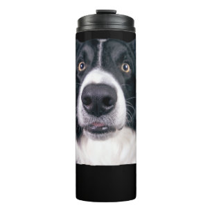 Garrafa Térmica Cara de Cachorro Preto e Branco