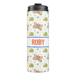 Garrafa Térmica Caracol e borboleta personalizados