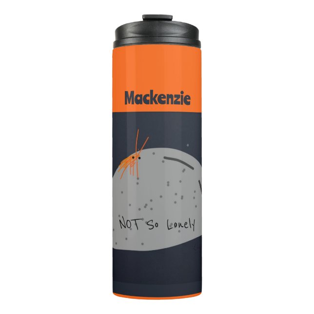 Garrafa Térmica Caractere Não Engraçado Solitário (Laranja) (Frente)