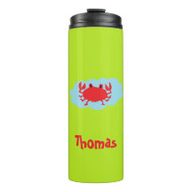 Caranguejo vermelho de nome personalizado em azul 