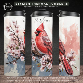 Garrafa Térmica Cardinal Personalizado e Flores Térmico Tumbler