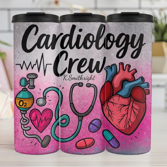 Garrafa Térmica Cardiology Crew Nurse Heart Design (Criador carregado)