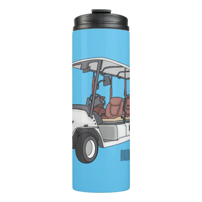 Garrafa Térmica Carrinho de golfe / desenho animado de buggy de go (Frente)