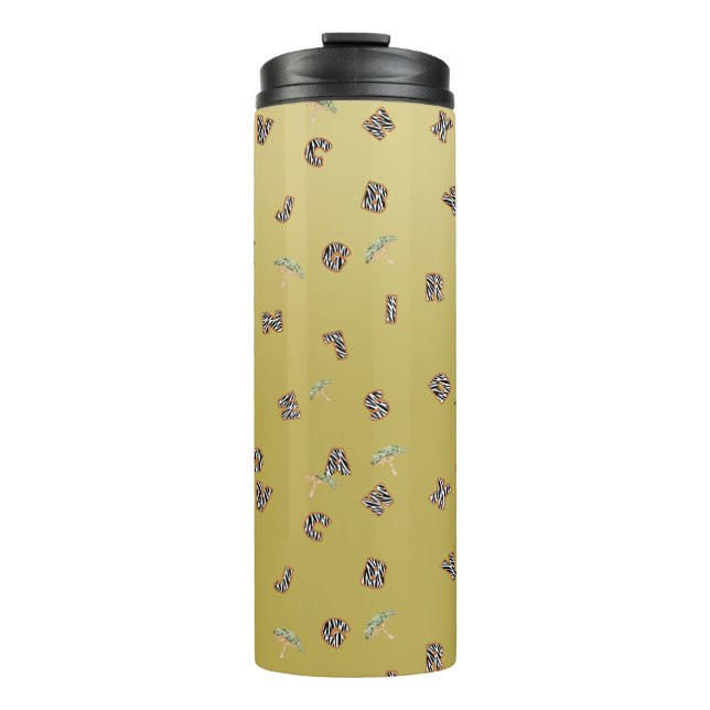 Garrafa Térmica carta abdominal zebra safari, crianças da escola d (Frente)