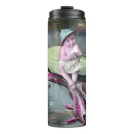 Garrafa Térmica Cartão postal francês de abril Vintage