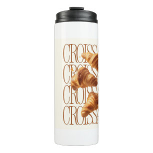 Garrafa Térmica Cartaz de Comida Estética de Croissant – Padaria F