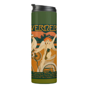 Garrafa Térmica Cartaz de corrida de motocicleta Art Nouveau vinta
