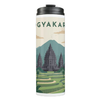 Garrafa Térmica Cartaz de Viagem Yogyakarta Indonésia