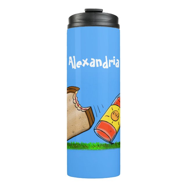 Garrafa Térmica Cartografia de formigas engraçadas (Frente)