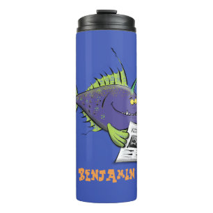 Garrafa Térmica Cartografia de peixe-anjo engraçado