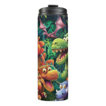 "Cartoon 3D Dinossauros Sublimando Tumbler