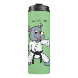 Garrafa Térmica Cartoon bonito rhino kung fu