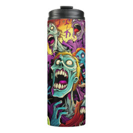 Garrafa Térmica Cartoon Comic Zombies Tumbler Wrap T-Shirt