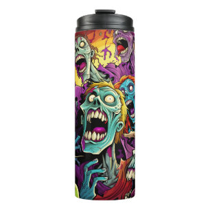 Garrafa Térmica Cartoon Comic Zombies Tumbler Wrap T-Shirt