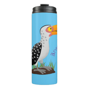 Garrafa Térmica Cartoon de pássaros-de-bico-amarelo engraçado