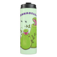 Cartoon de plantas carnívoras verdes e engraçadas