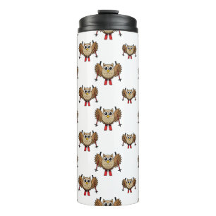 Garrafa Térmica Cartoon de Skiing Coruja