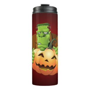 Garrafa Térmica Cartoon Frankenstein Monster com Pumpkin