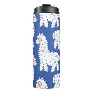 Garrafa Térmica Cartoon lama alpaca, padrão de colheita