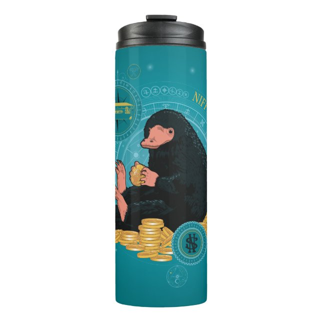 Garrafa Térmica Cartoon NIFFLER™ com moedas Douradas (Frente)