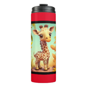 Garrafa Térmica Cartoon Tropical Cachorinha Girafa