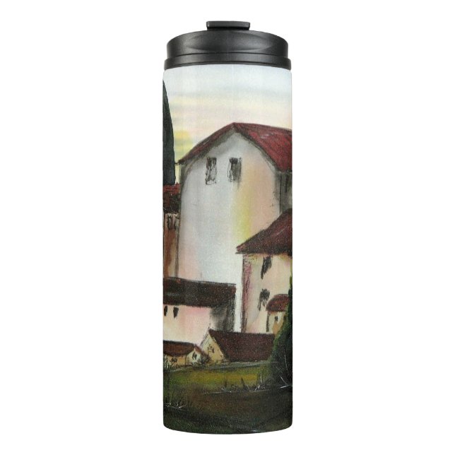 Garrafa Térmica Casa de Pueblo Dibujo Toscana itália (Frente)