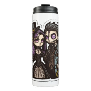 Garrafa Térmica Casal de desenho gótico Tumbler térmico