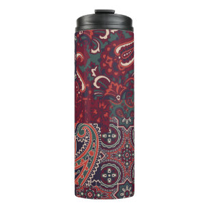 Garrafa Térmica Cashmere Paisley Silk: Patchwork de Abstrato Vinta