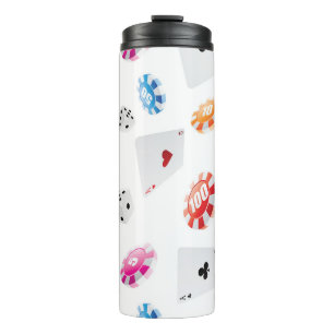 Garrafa Térmica Casino, padrão de acessórios para jogos