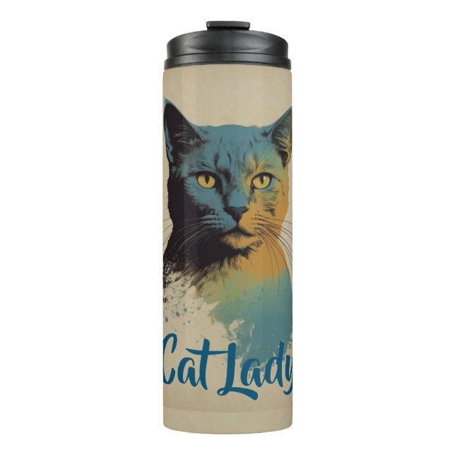 Garrafa Térmica Cat Lady Thermal Tumbler (Frente)