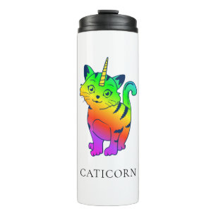 Garrafa Térmica Caticorn Rainbow Unicorn Cat Personalizado