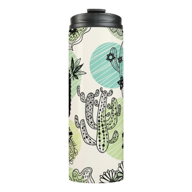 Garrafa Térmica Catos Bloqueadores: Charme Sem Costura Desenhado À (Frente)