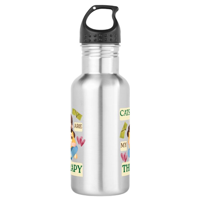 Garrafa Térmica Cats Are My Therapy – Cute Cat Lov (Frente)