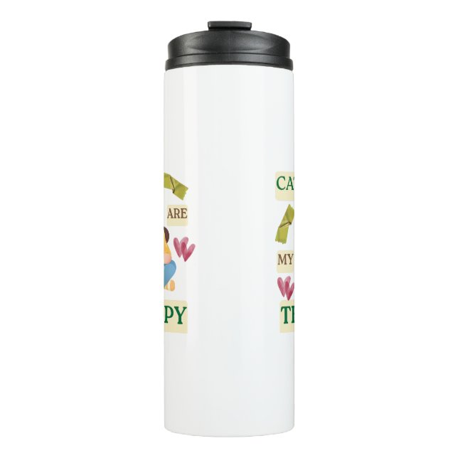 Garrafa Térmica Cats Are My Therapy – Cute Cat Lov (Frente)