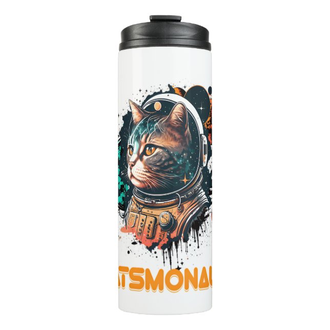 Garrafa Térmica Catsmonaut Astronauta Cat Ou Gato Espacial (Frente)