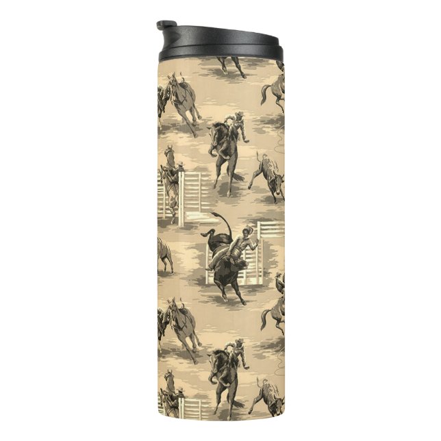 Garrafa Térmica Caubói de Rodeio Western Vintage Retro (Rotação à direita)