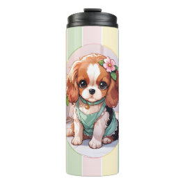 Garrafa Térmica Cavalier King Charles Pastel Lines Cottagecore