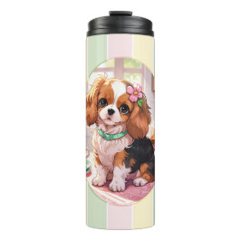 Garrafa Térmica Cavalier King Charles Pastel Lines Cottagecore