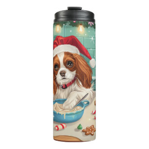 Garrafa Térmica Cavalier King Charles Spaniel Assando Natal