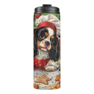Garrafa Térmica Cavalier King Charles Spaniel Baking Christmas