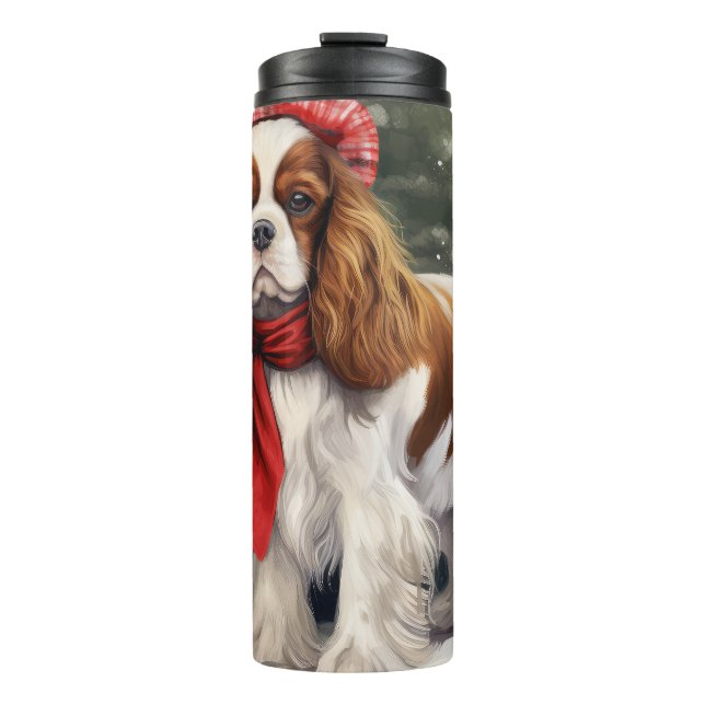 Garrafa Térmica Cavalier King Charles Spaniel Cachorro Natal (Frente)