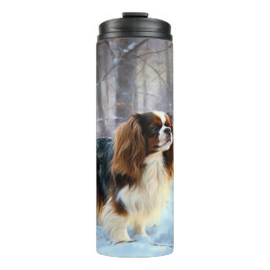 Garrafa Térmica Cavalier King Charles Spaniel Deixe Nevar Natal