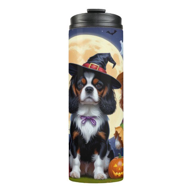 Garrafa Térmica Cavalier King Charles Spaniel Pumpkin Halloween (Frente)