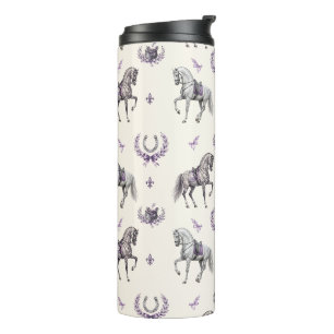 Garrafa Térmica Cavalo de Dressage Elegante e Pintura em Aquarela